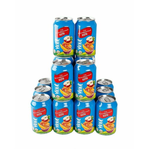 Сок мультифруктовый 100% VINUT Multi Fruit juice drink, 330мл х 20 шт