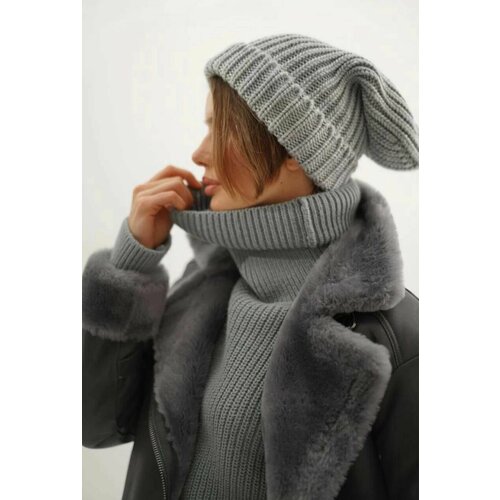 фото Шапка theone by svetlana ermak, размер one size, серый