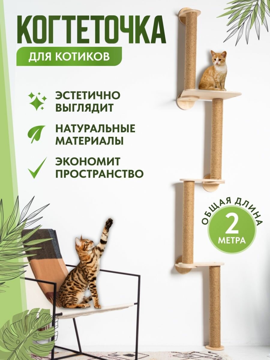 Когтеточка настенная высокая для кошки - фотография № 4