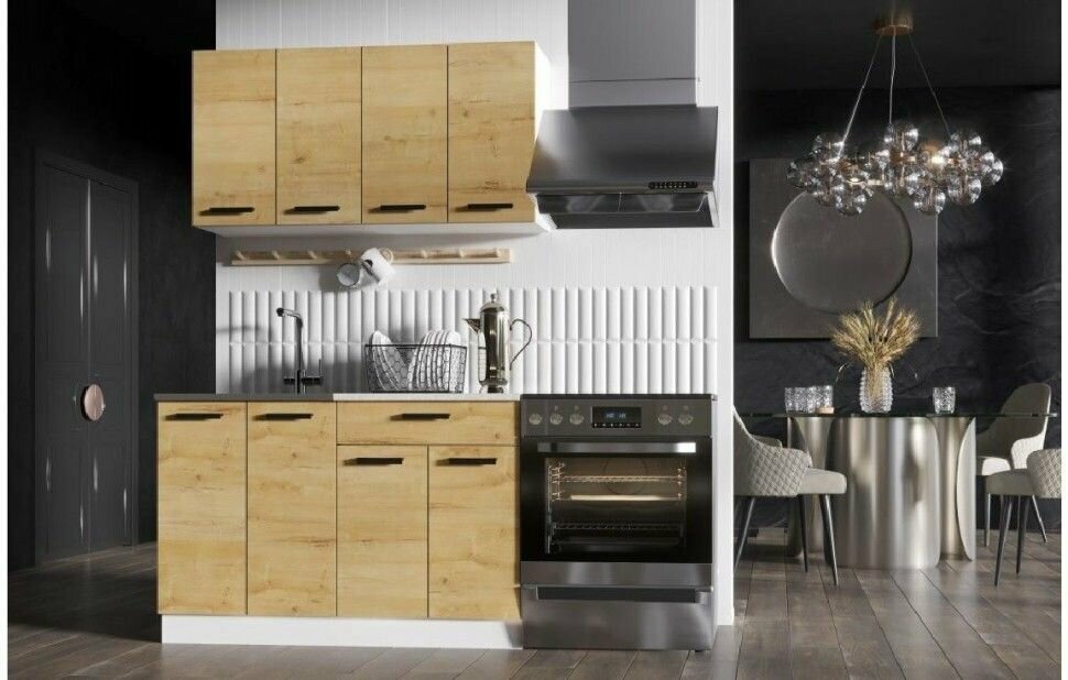 фото Кухонный гарнитур ЛДСП Хозяюшка 1200 Белый/Вотан