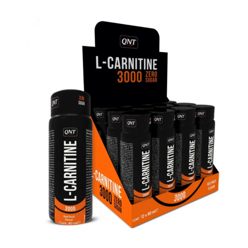 Напиток Qnt L-Carnitine L-карнитин 3000 со вкусом красные фрукты 12шт*80 мл