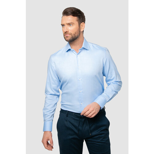 Рубашка KANZLER, размер 46, голубой сорочка классическая с длинным рукавом голубая gulliver