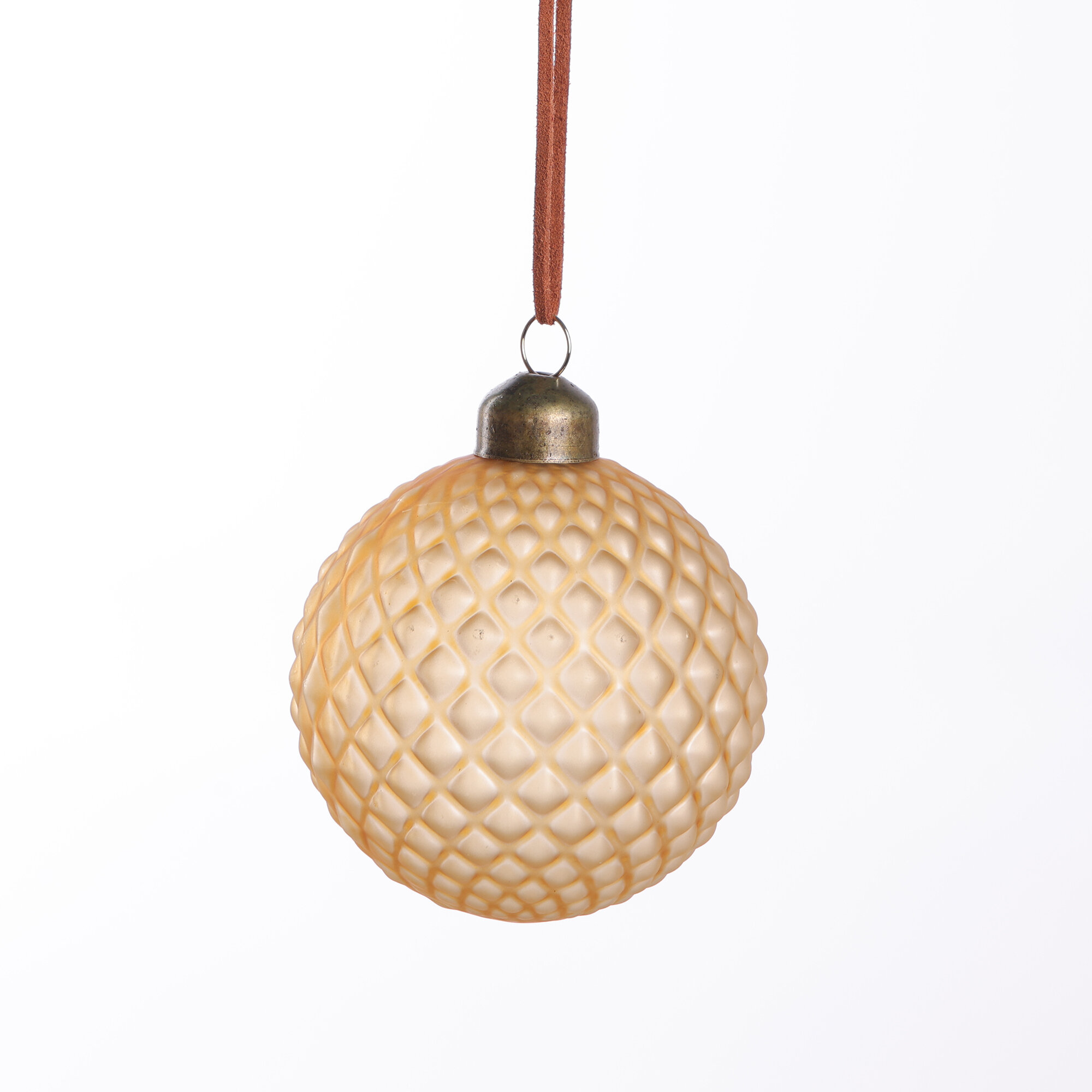 Новогодняя декорация Шар на елку стеклянный 8 см 1 шт жемчужный