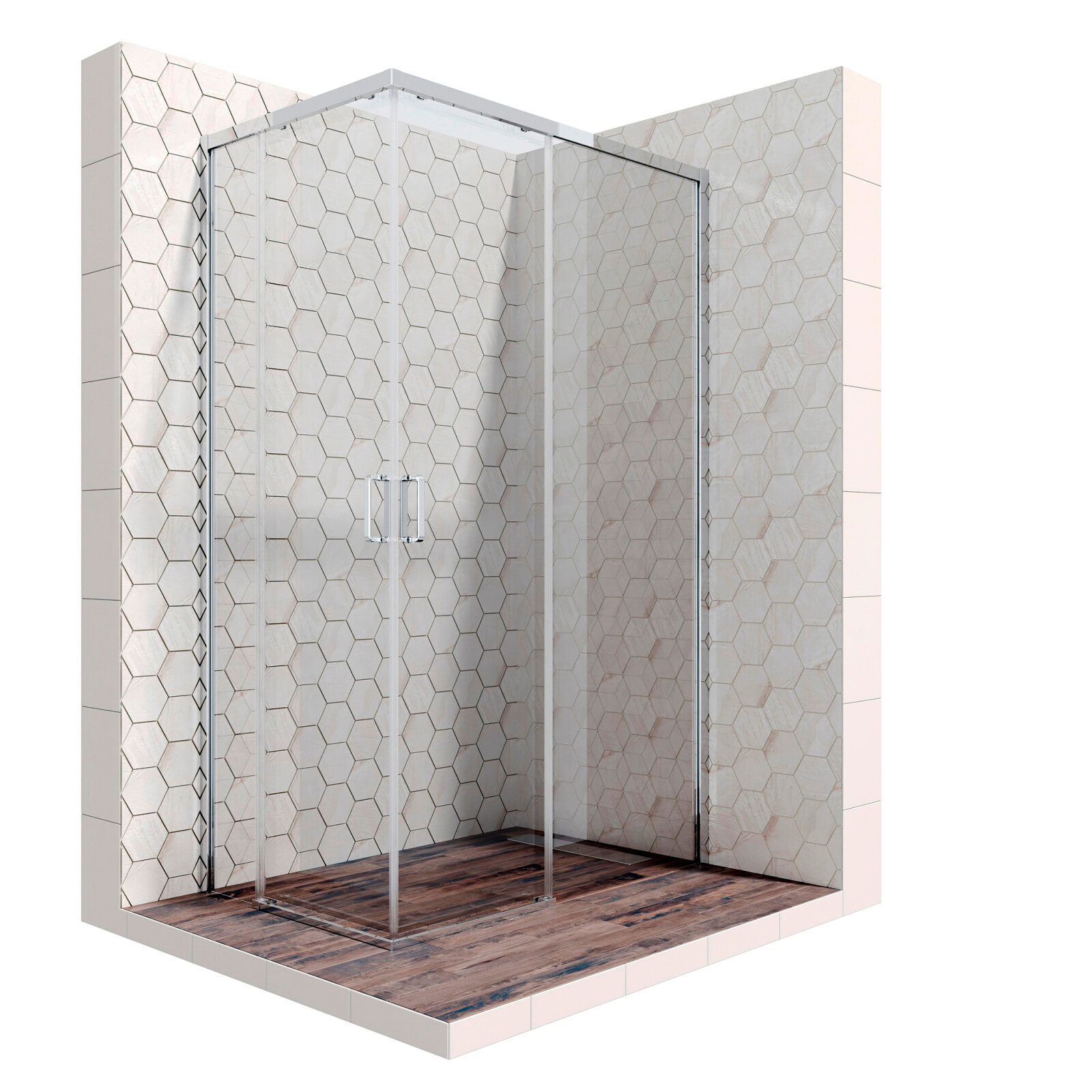 Душевой уголок 120х80 см с раздвижными дверями Ambassador Queen 11011106R: правостороннее душевое ограждение из стекла 6 мм профиль хром