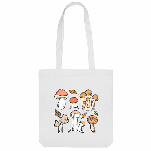 Сумка шоппер Us Basic, белый сумка грибы социофобы серый