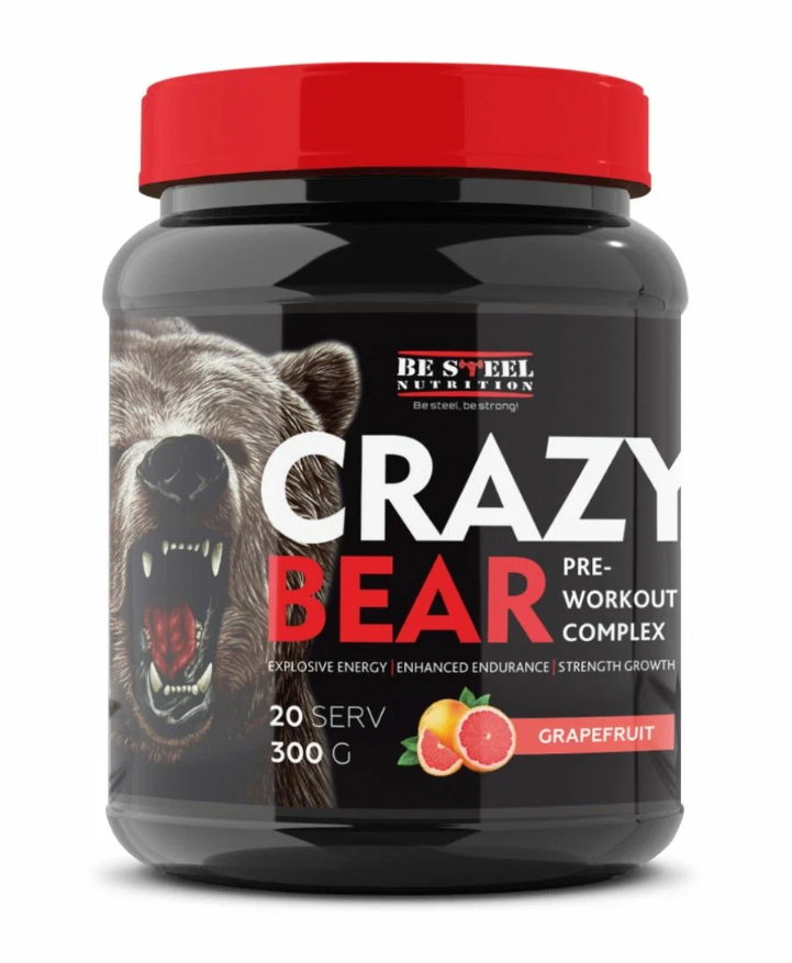 Предтрен Crazy Bear 300г грейпфрут предтренировочный комплекс