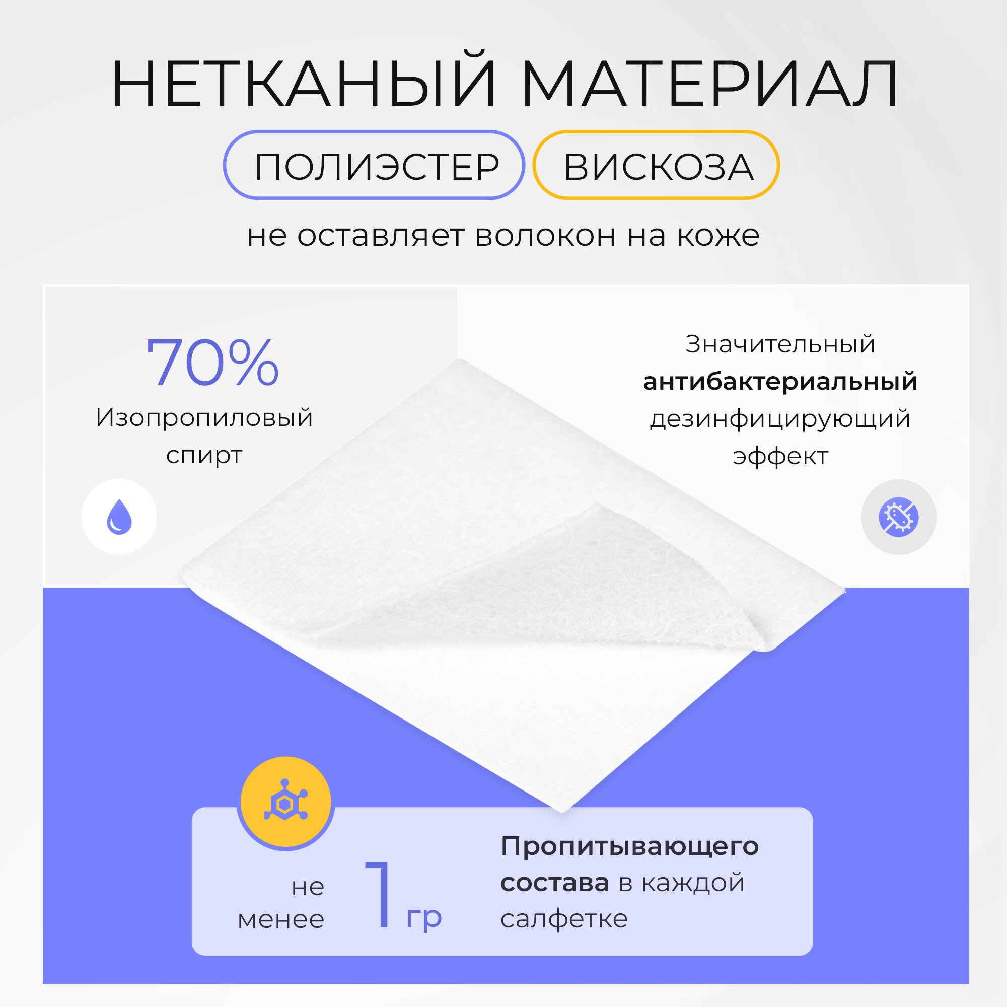 Салфетка спиртовая для инъекций, стерильная, 65х56 мм, 100 шт, Apexmed