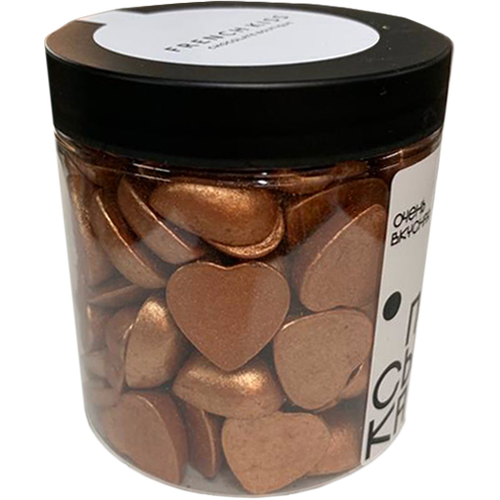 Украшение шоколадное Сердечко бронзовое French Kiss, 200 гр.