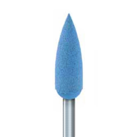 Полир по диоксиду циркония P 9714 C, лабораторный, пламя, 1-я ступень, под прямой наконечник, D 5.5 мм, L 16.0 мм, синий