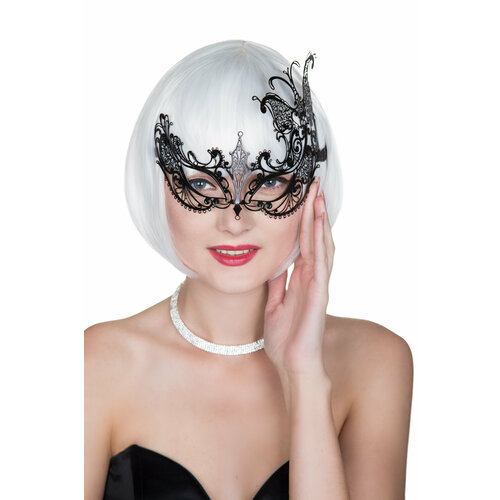 маска карнавальная венецианская кружевная со стразами аксессуар на вечеринку декор на елку Маска карнавальная металлическая