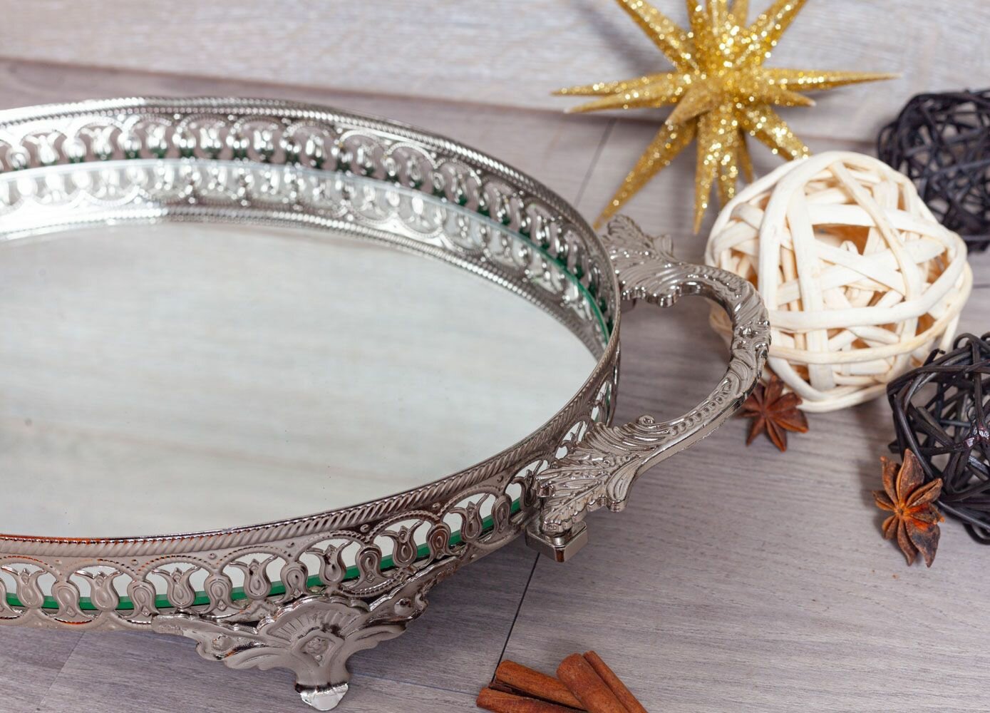 Овальный зеркальный поднос — фото 1