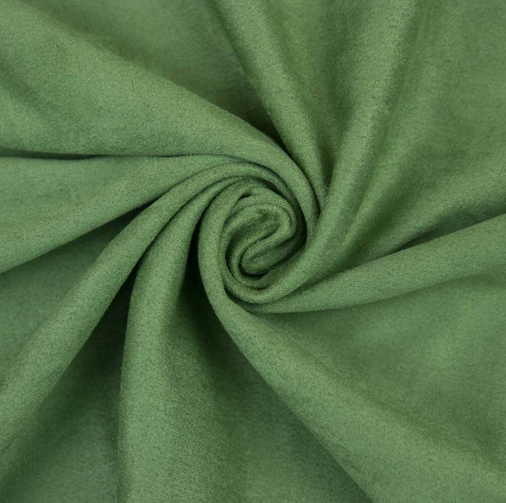 Двусторонняя (искусственная) замша цвет травянистый, 30*70 см, плотность 330 гр