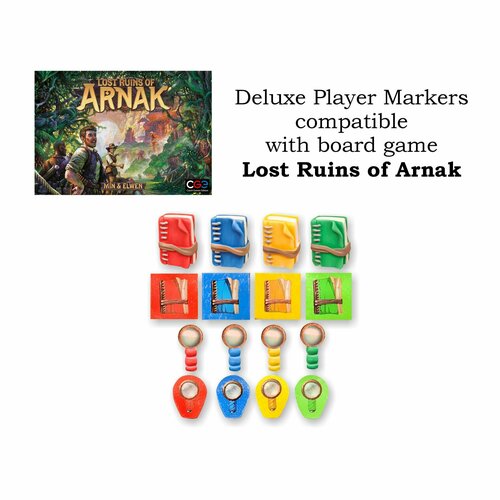 Набор маркеров игрока совместимый с Lost Ruins of Arnak (Руины острова Арнак)