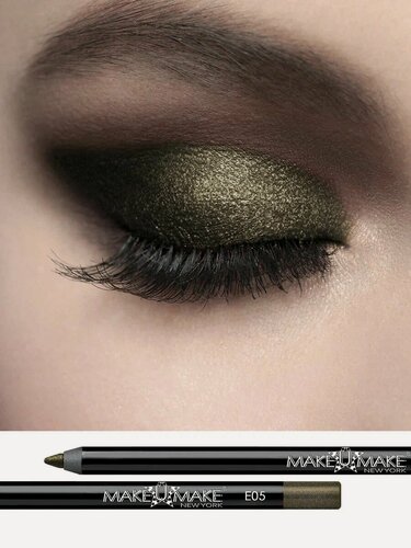 Изображение товара Подводка-кайал-тени MAKEU MAKE MAKEUMAKE 24ч, кремовая, гипоаллегенный, точилка, хаки