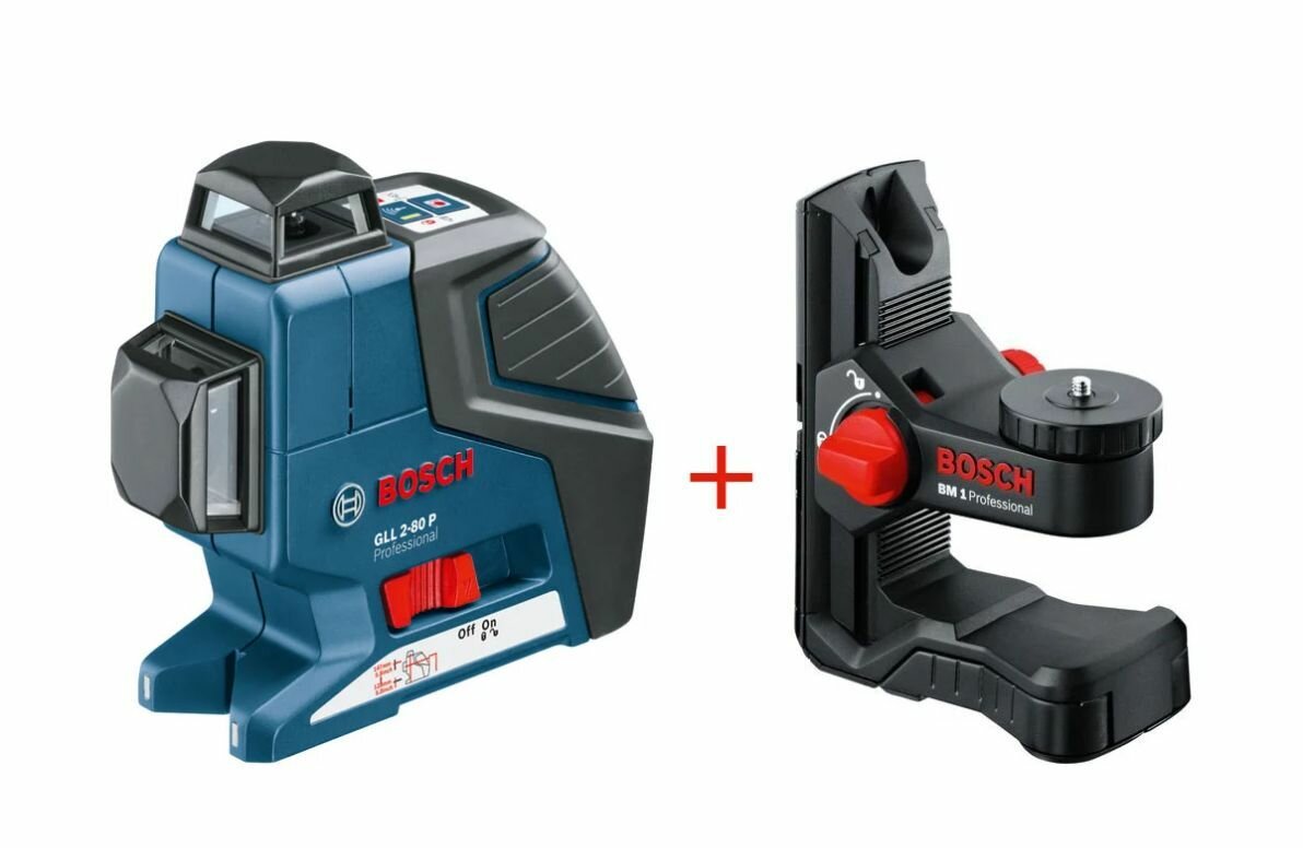 Линейный лазер Bosch GLL 2-80 P с держателем BM1 0601063202