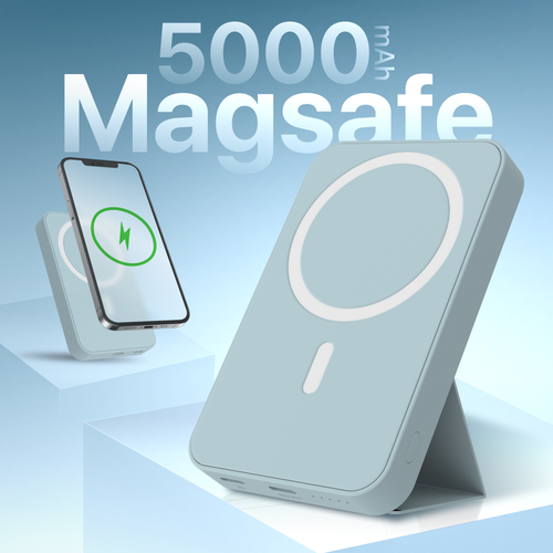 Магнитный повербанк 5000 Wireless Power Bank с быстрой беспроводной зарядкой для Айфона iPhone 12 13 14 15 2990₽