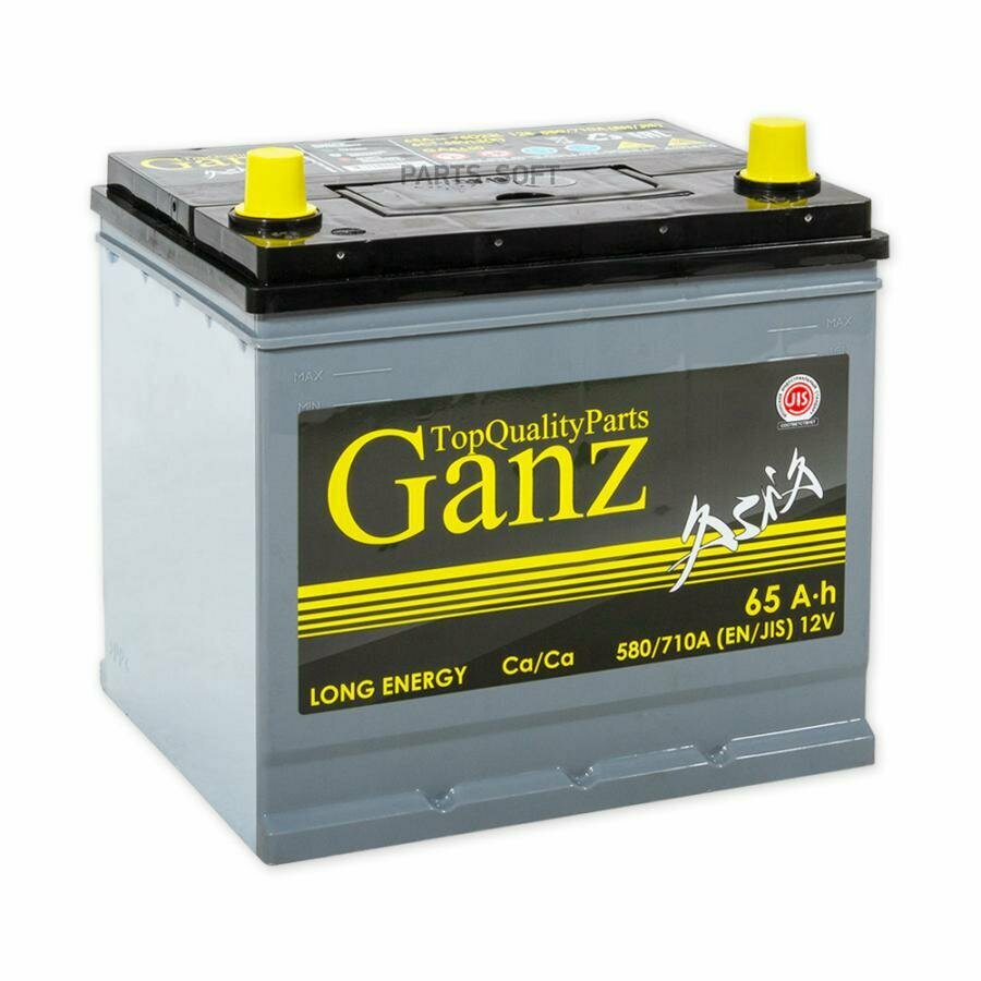 GANZ GAA650 Аккумулятор GANZ ASIA 65 А/ч обратный R+ 232x175x225 D23 EN 580 А