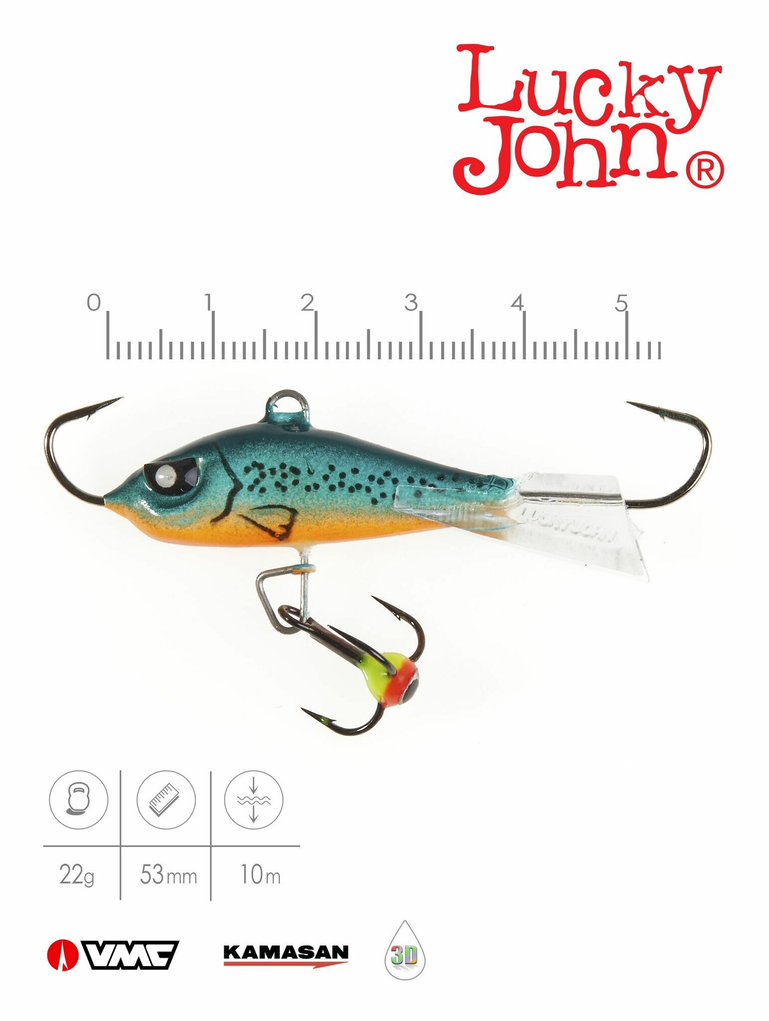 Балансир Lucky John BALTIC 5 с тройником 50мм/53 блистер — фото 1