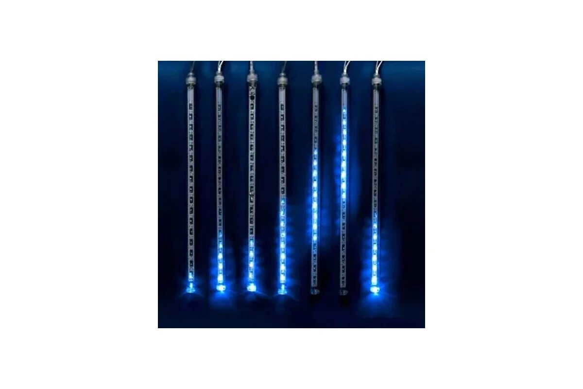 Фигурный светодиодный занавес Uniel ULD-E2403-144/DTK BLUE IP44 METEOR «Падающие звезды» 11120