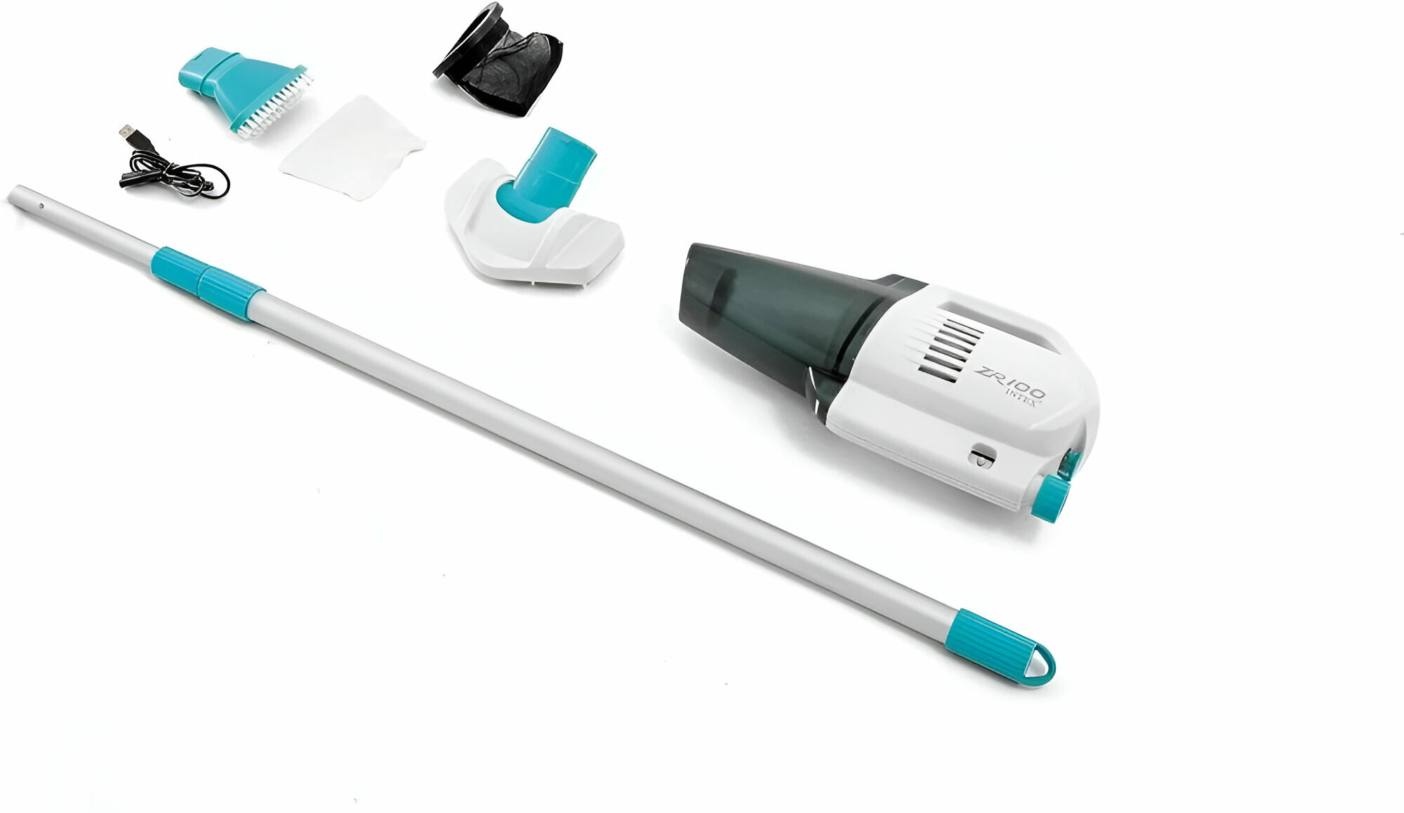 Intex 28626 Вакуумный пылесос для чистки бассейна на аккумуляторах с ручкой 2.39м