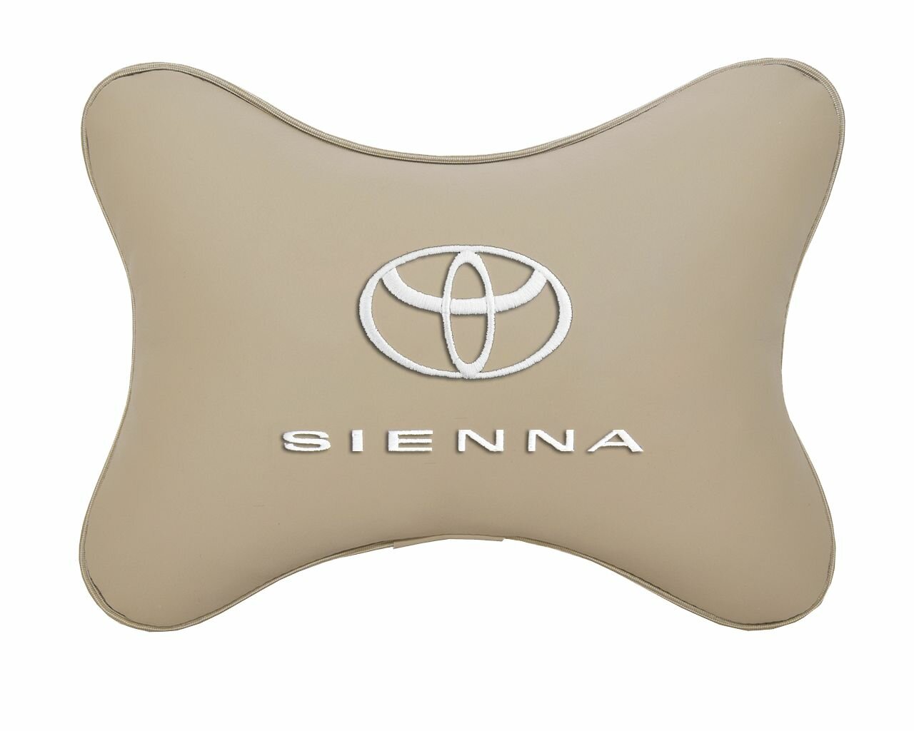 Подушка на подголовник автомобильная бежевая экокожа TOYOTA SIENNA