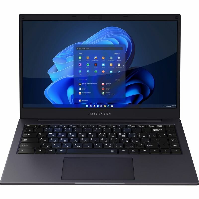 Ноутбук Maibenben S14A 14" 1920x1080 Intel N100, 8Gb RAM, 512Gb SSD, темно-синий, Linux (S14A-iN10UMB1SLURE0)
