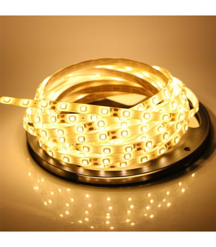 Светодиодная лента 2835-60LED-IP65 12 вольт. Катушка 5 метров. Цвет свечения: Теплый белый