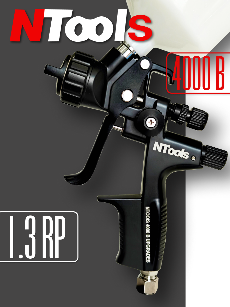 Краскопульт пневматический для компрессора для покраски авто Ntools 4000B 1.3 RP (LVLP)
