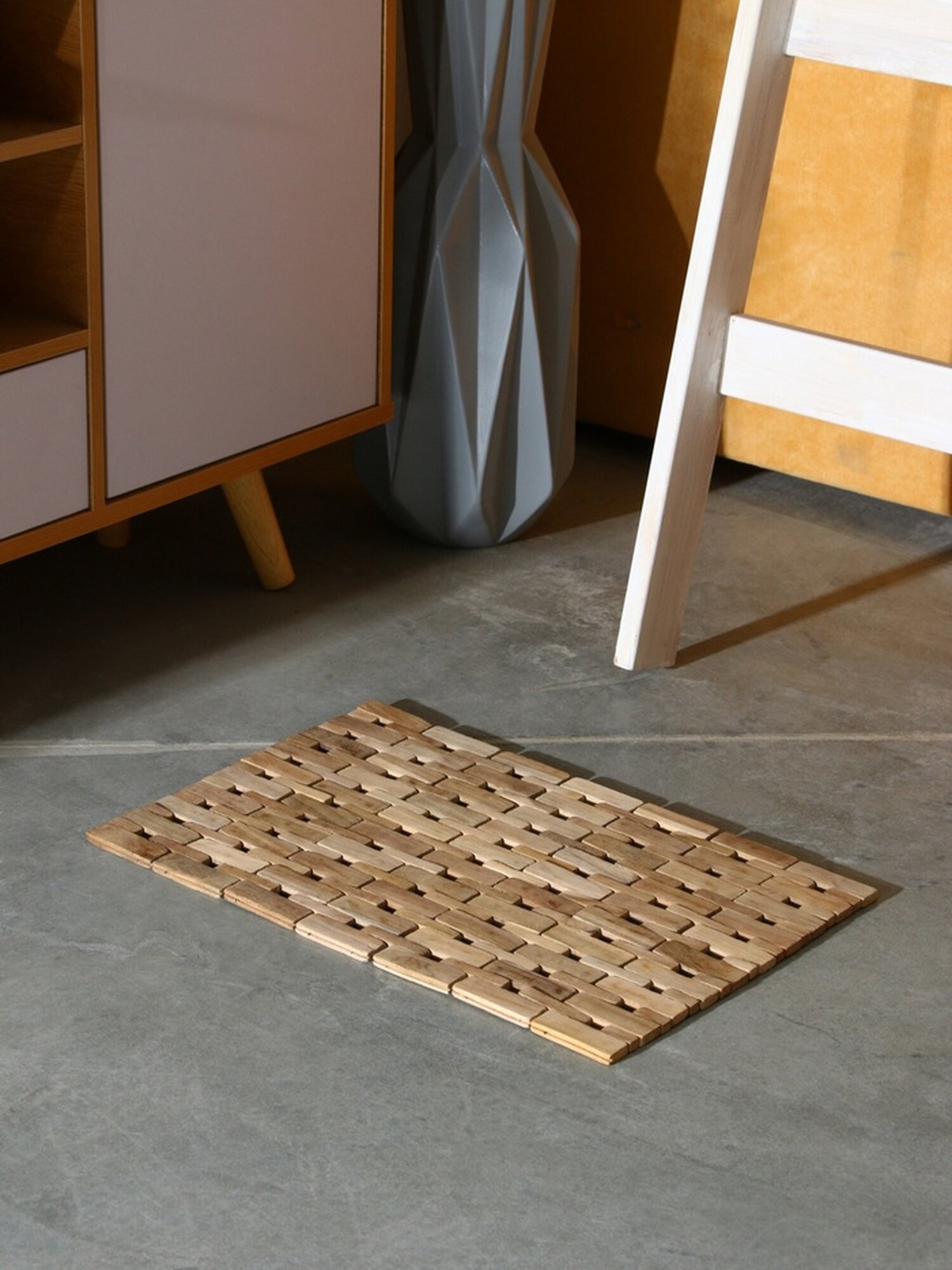 Коврик Сима-ленд из тикового дерева 40 x 30 x 0.7 см бежевый