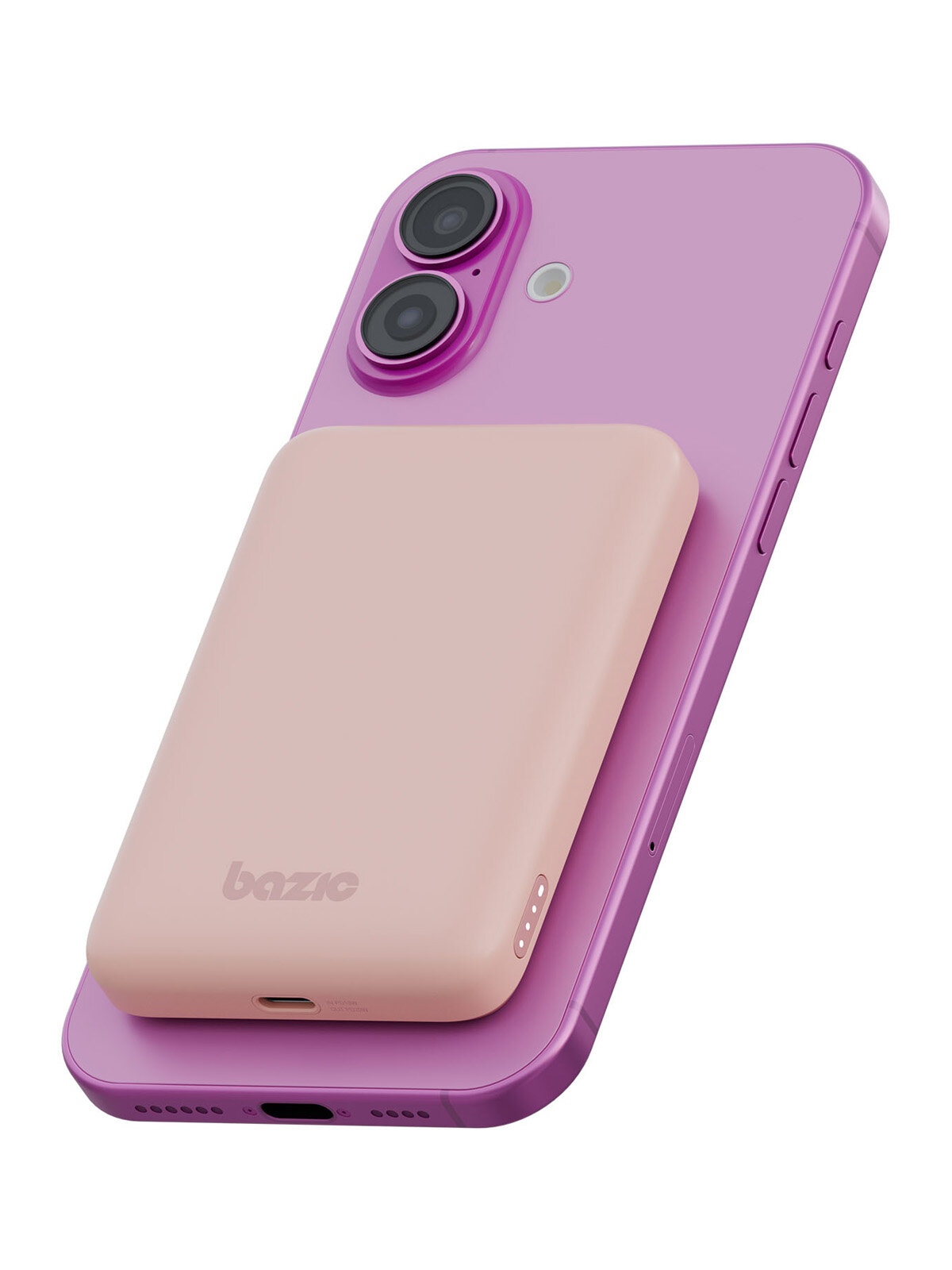 Внешний аккумулятор Energea Bazic GoPower SNAP 5K 5000 mAh 3в1 MagSafe с поддержкой PD с зарядкой Apple Watch розовый