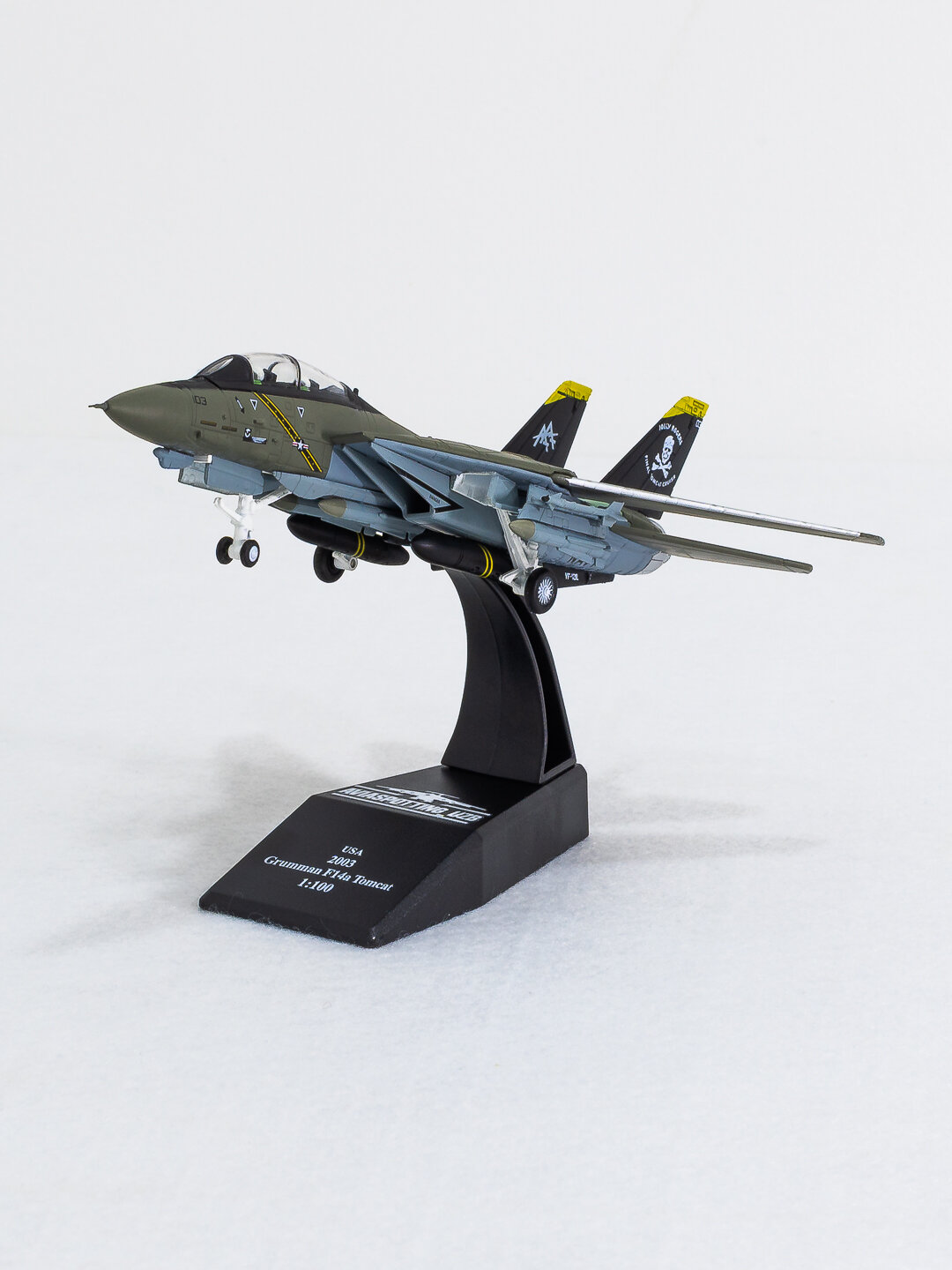 Модель военного самолёта истребителя F-14A, ВМС США, 19 см, Металл+пластик 1:100