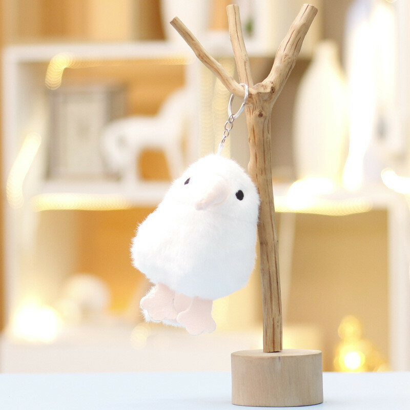 Мягкая игрушка милое животное киви птичка из короткого мягкого плюша для украшения сумки и коллекционирования белый