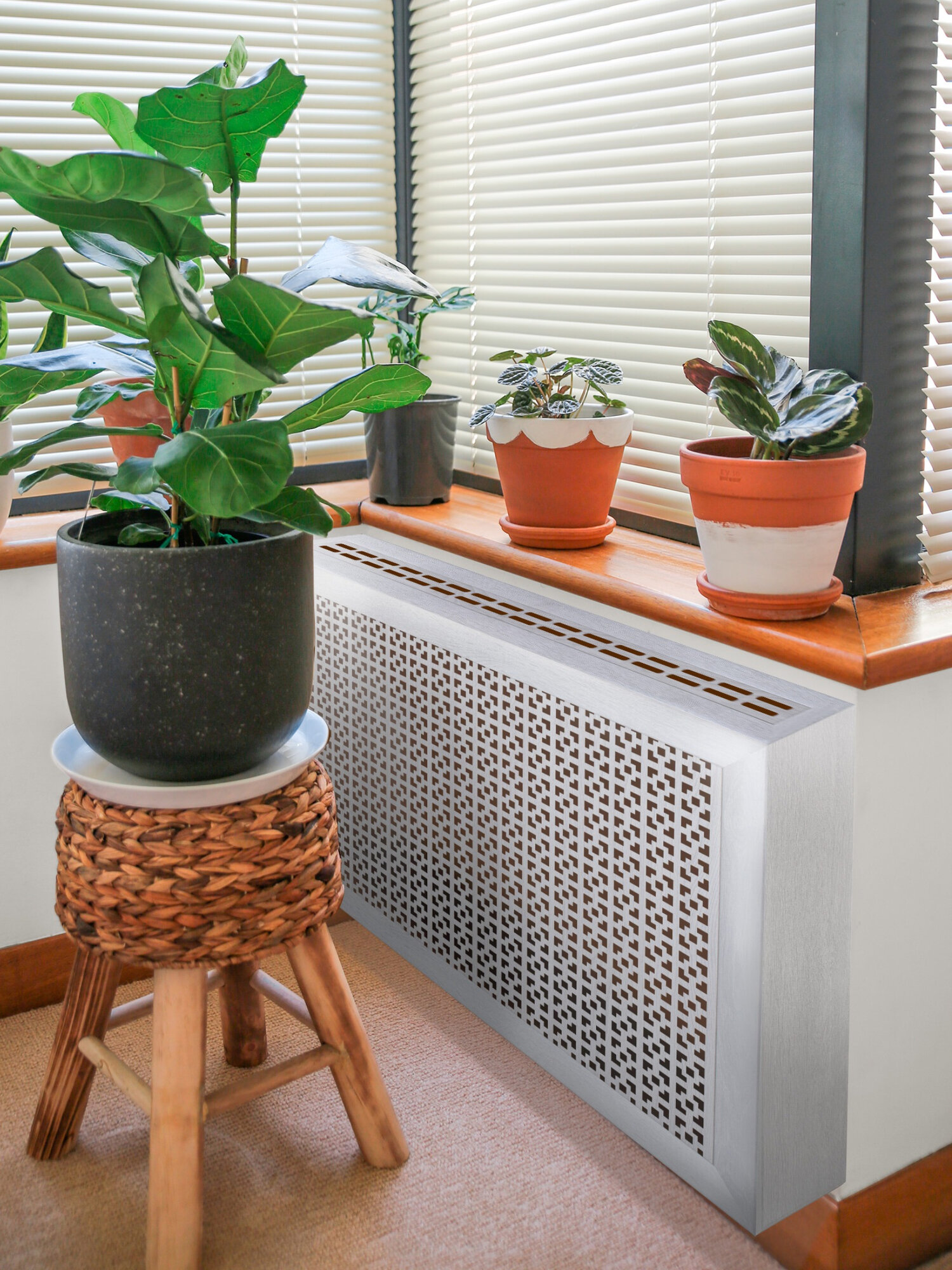 Экран для радиатора МДФ 1200х600 мм дуб серый Дамаско Стильный Дом