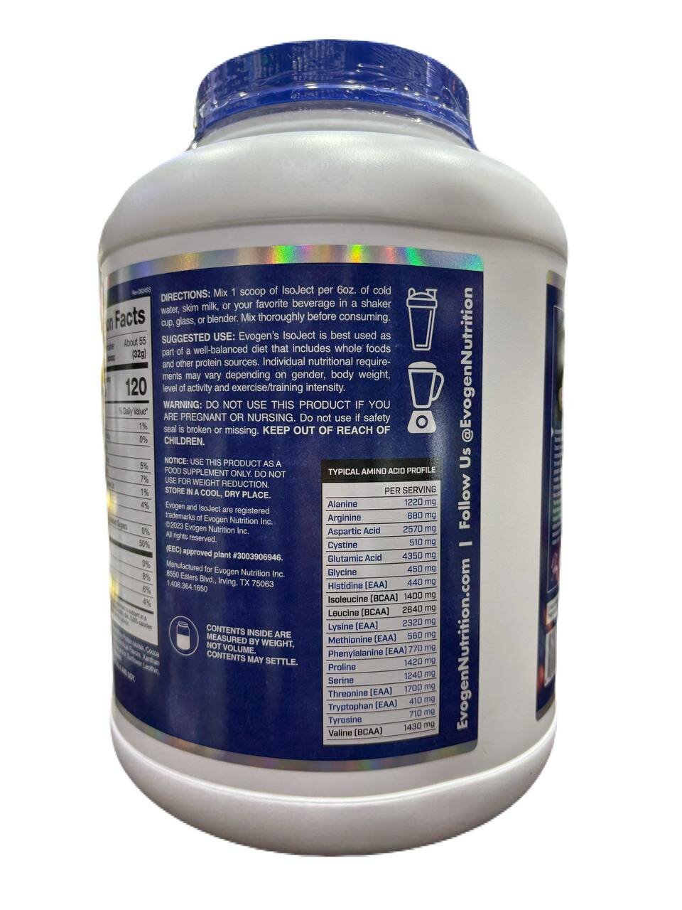 Изолят протеина Evogen IsoJect Whey, сывороточный белок, 1.8кг — фото 1