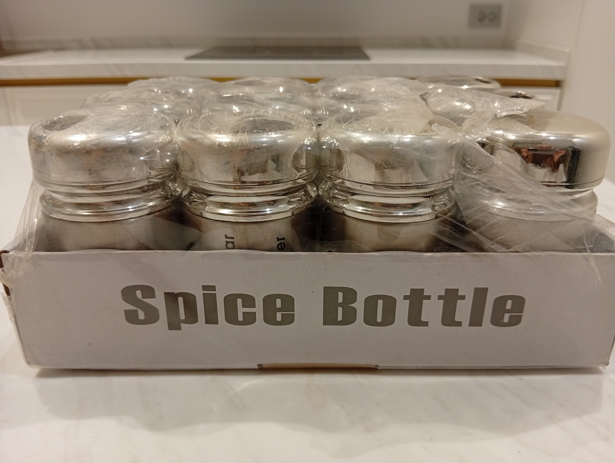 Набор бутылок для специй "Spice Bottle", 12 штук, серый цвет