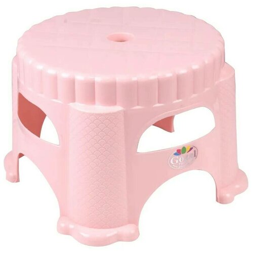 фото Подставка для ног детская, табурет пластиковый, ступенька, стульчик для ванной комнаты, розовый takara