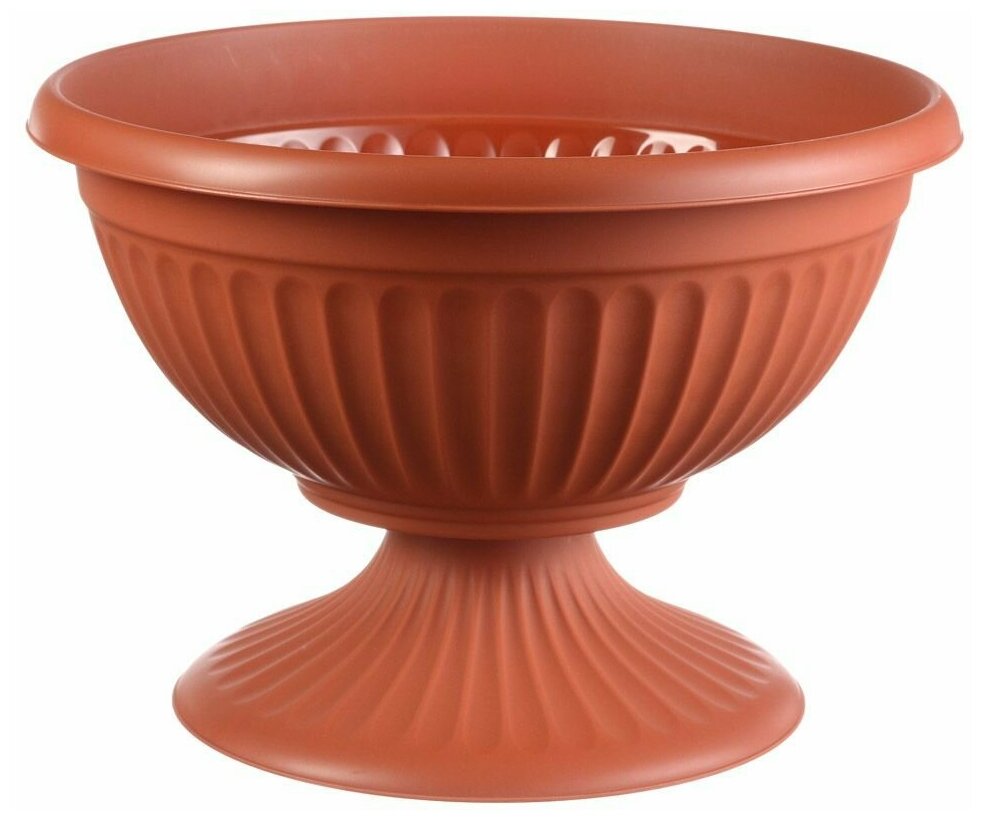 фото Кашпо-миска с ножкой ливия D40см Терракот v-11.5л (вазон)