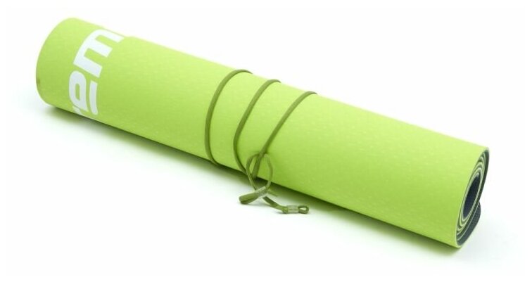 Коврик для йоги и фитнеса Atemi, AYM0321, TPE, 173х61х0,4 см, серо-зеленый