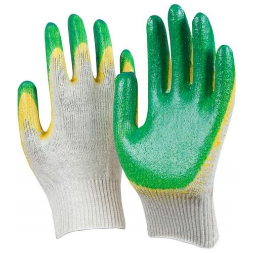 Перчатки СВС х/б с двойным латексным обливом 10 пар рабочие перчатки с латексным покрытием строительные перчатки