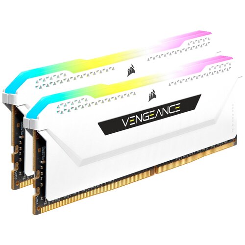Память оперативная/ Corsair DDR4, 3200MHz 32GB 2x16GB Dimm, Unbuffered, 16-20-20-38, XMP 2.0, Vengeance RGB Pro SL White Heatspreader, RGB LED, Black