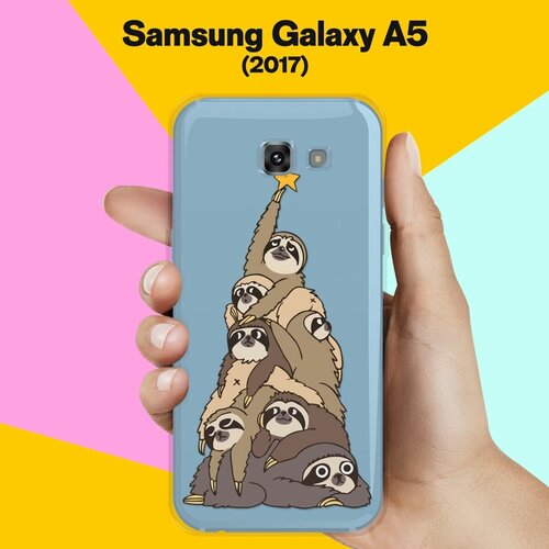 жидкий чехол с блестками олени с подарками на samsung galaxy a5 2017 самсунг галакси а5 2017 Силиконовый чехол на Samsung Galaxy A5 (2017) Елка / для Самсунг Галакси А5 2017