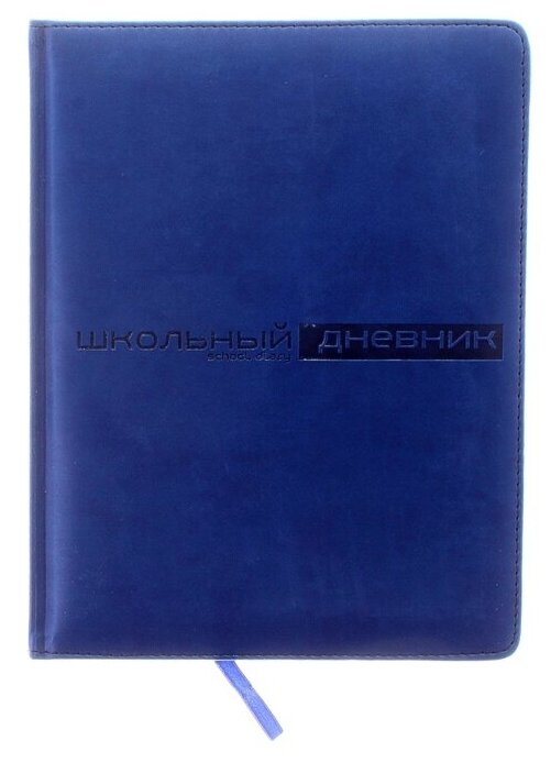 BrunoVisconti Дневник универсальный для 1-11 классов, 48 листов VELVET, твердая обложка, искусственная кожа, термотиснение, ляссе, блок 70 г/м2, синий