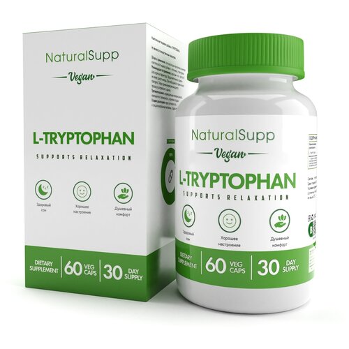 Капсулы NaturalSupp Vegan L-Tryptophan, 500 мг, 60 шт.