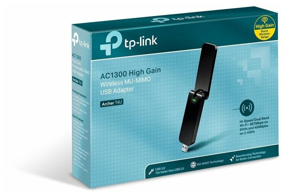 Сетевой адаптер WiFi TP-LINK Archer T4U USB 3.0