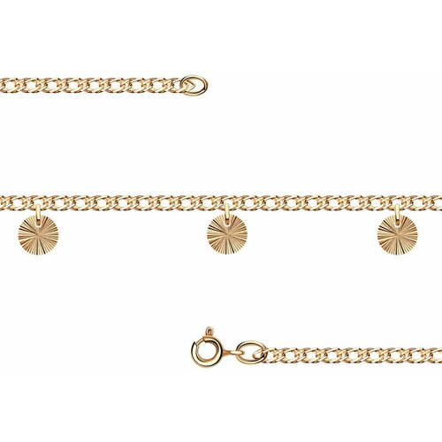фото Золотой браслет на ногу золотые узоры 09-0667, размер 26 diamant-online