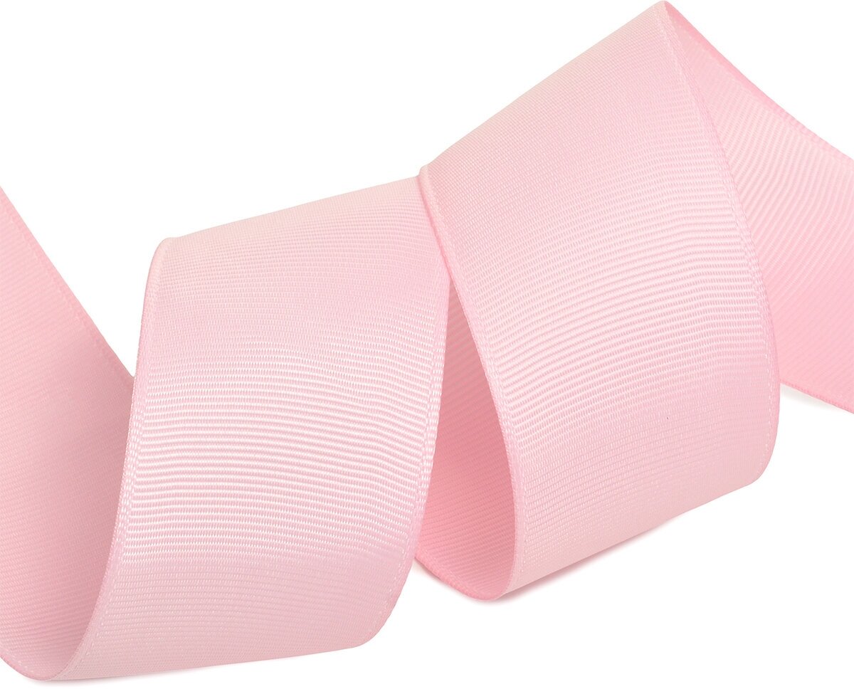 Лента репсовая в рубчик Ideal, ширина 38мм, цвет F133 светло-розовый, уп.27,42м