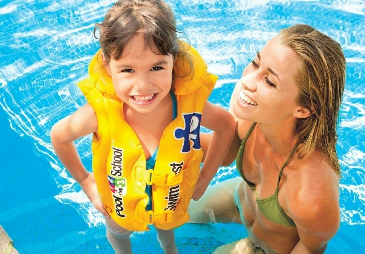 Детский надувной Жилет для плавания Intex 58660, желтый, 3-6 лет
