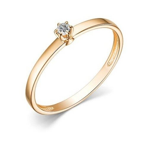 Кольцо помолвочное АЛЬКОР, красное золото, 585 проба, бриллиант, размер 17 кольцо помолвочное алькор красное золото 585 проба размер 17 золотой красный