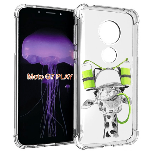 Чехол MyPads Жираф для Motorola Moto G7 Play задняя-панель-накладка-бампер