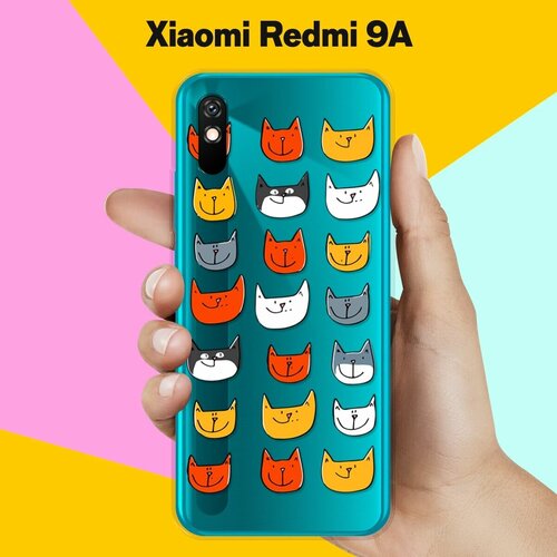 Силиконовый чехол Узор из котов на Xiaomi Redmi 9A силиконовый чехол узор из слонов на xiaomi redmi 9a